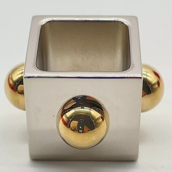 Hermes Chaine d'Ancre Scarf Ring Silver x Gold W/Box - Picture 4 of 9